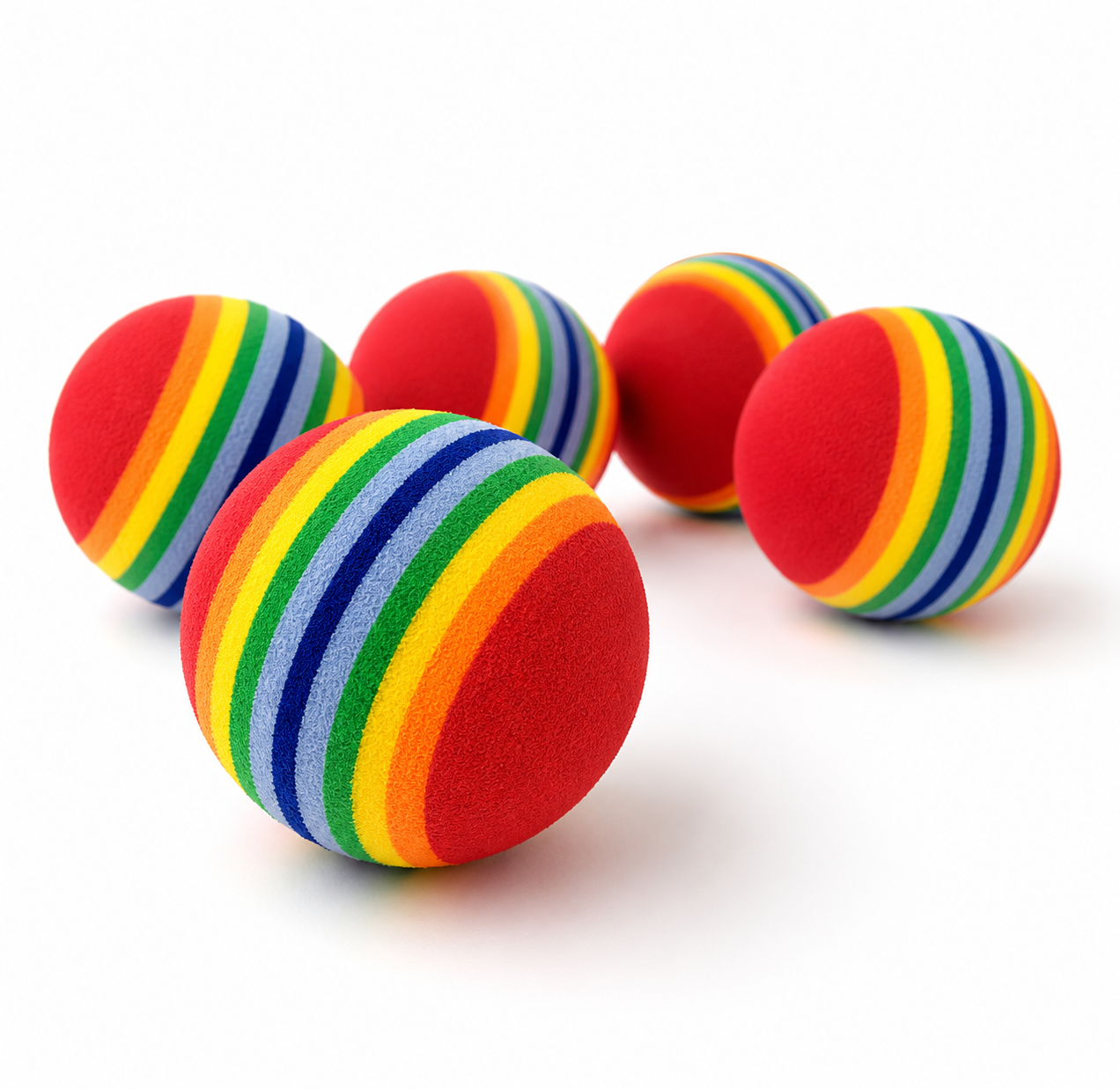 12 Pcs Colorful Rainbow Foam Balls - Image 3