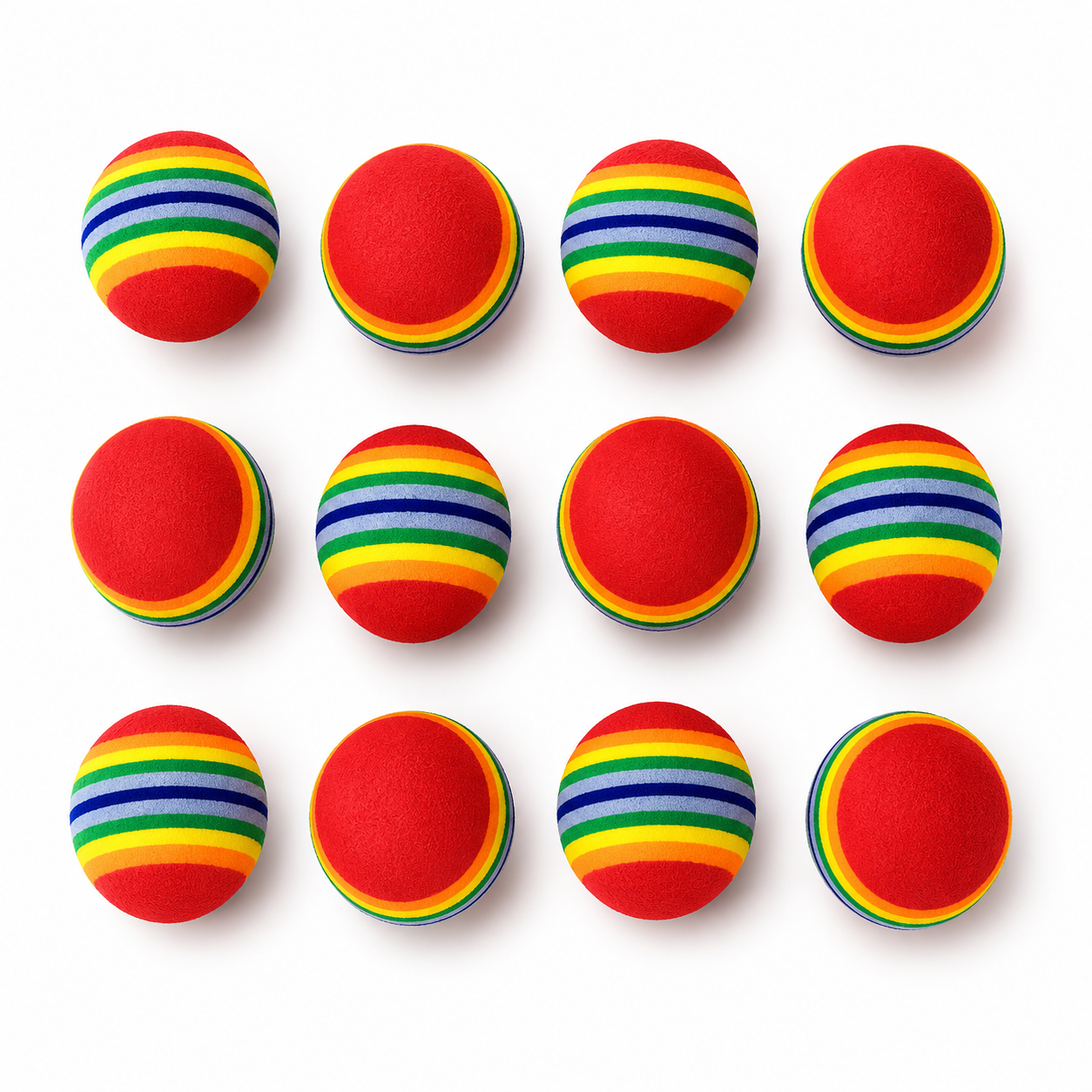 12 Pcs Colorful Rainbow Foam Balls - Image 2